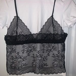 SHEIN NEVER WORN DOUBLED TEE WITH LACY TANK